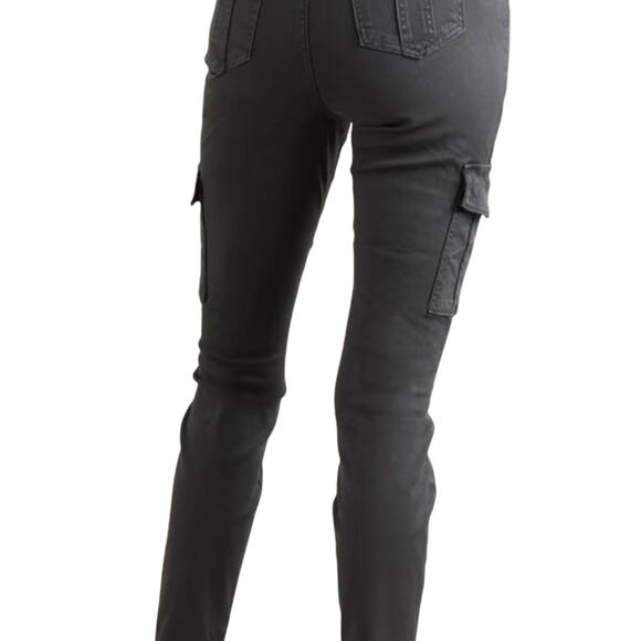 Spanx Women's Washed Black Stretch Twill Ankle Cargo Pants Size Small Petite NWT - Picture 2 of 12